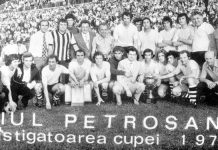 Jiul Petrosani în Cupa României 1974 Jiul Petrosani